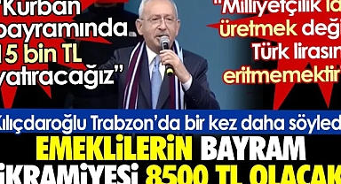 Emeklilerin bayram ikramiyesi 8500 TL olacak. Kılıçdaroğlu açıkladı: Kurban Bayramında hesaplara 15 bin lira yatacak